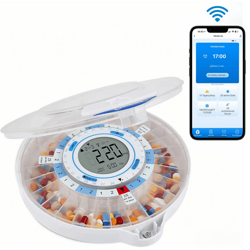 Memio Go - Smarter Medikamentenspender mit App & Erinnerungsfunktion - Memio Care